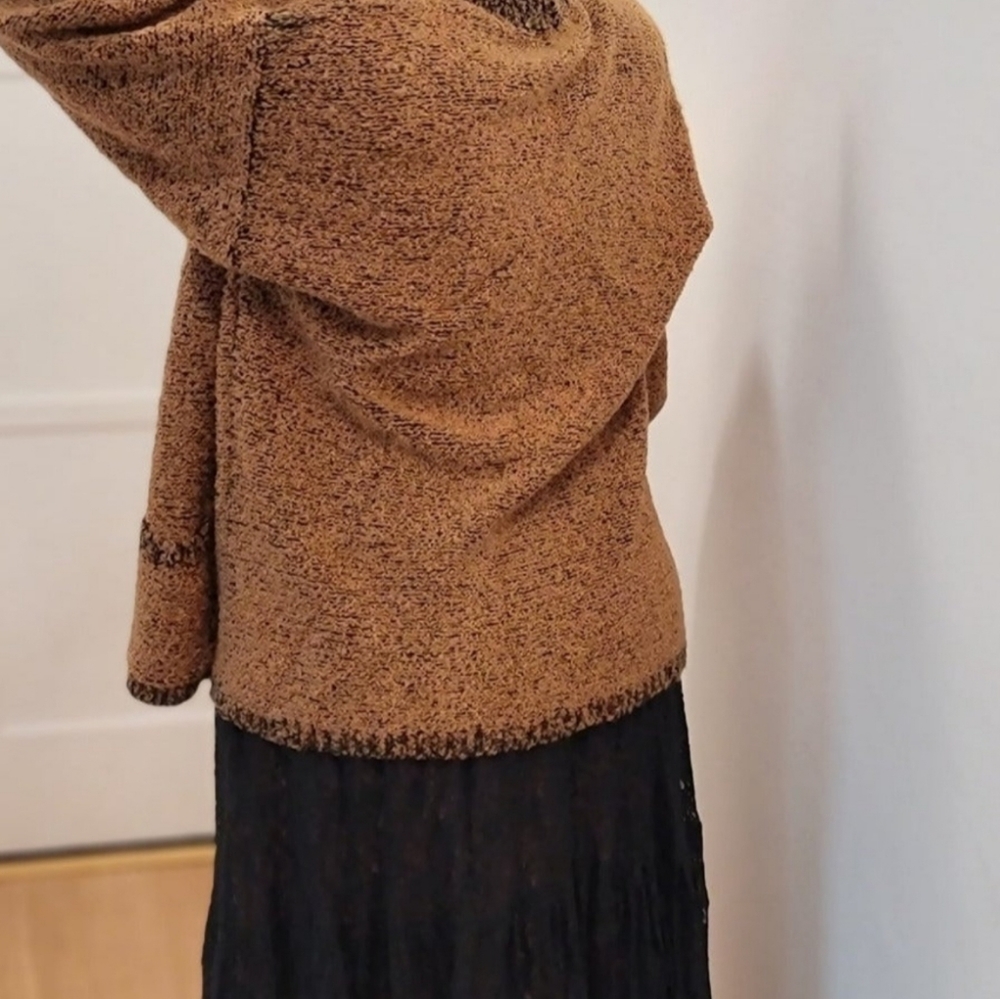 Vintage Sideffects Chunky Sweater Black And Brown… - image 4